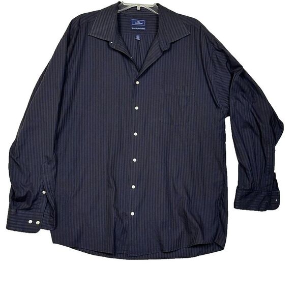 Dockers Mens XXL Black Shirt Size 18/18.5 34/35 Long Sleeve Button Up - Picture 1 of 14